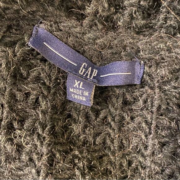 Gap Alpaca Box Knit Cowl Neck Sweater Charcoal Gray Size XL - Picture 5 of 7